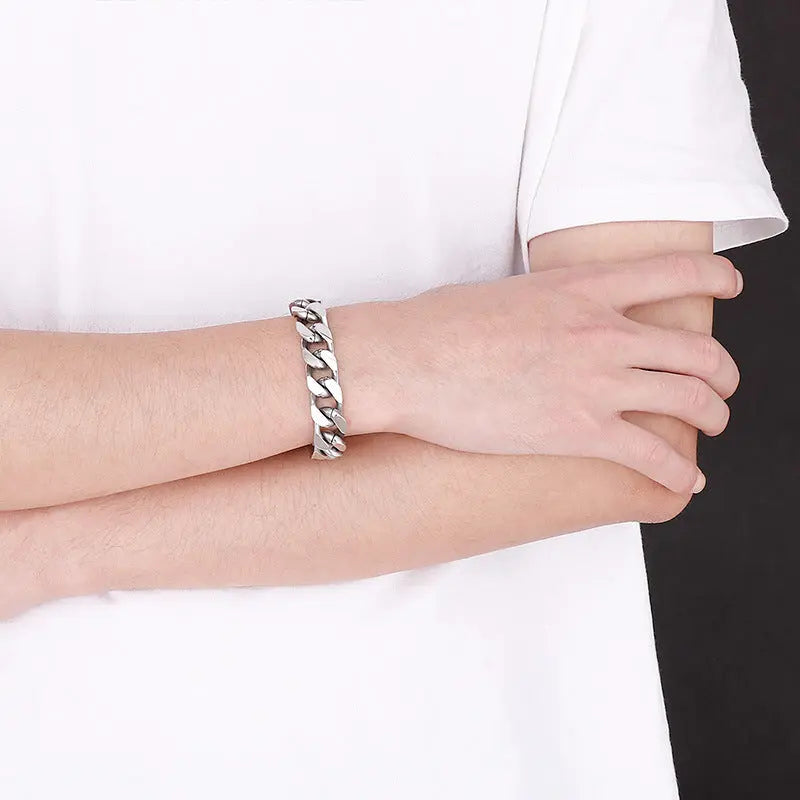 Simple Cuban Stainless Steel Bracelet
