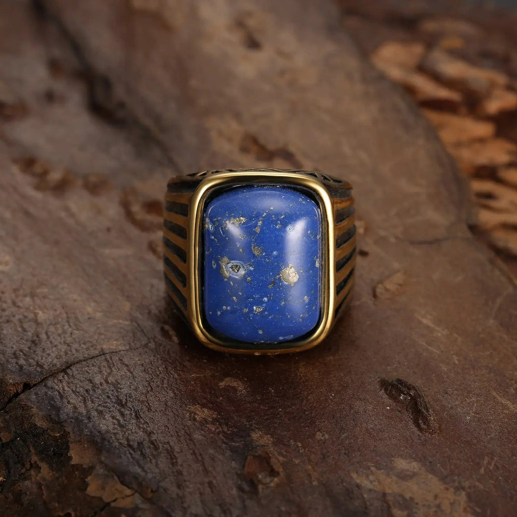 Simple Sapphire Stainless Steel Ring