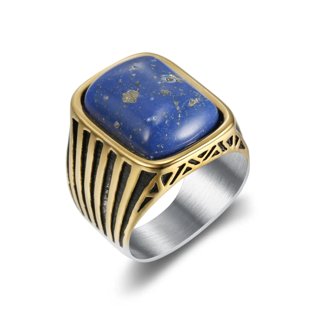 Simple Sapphire Stainless Steel Ring