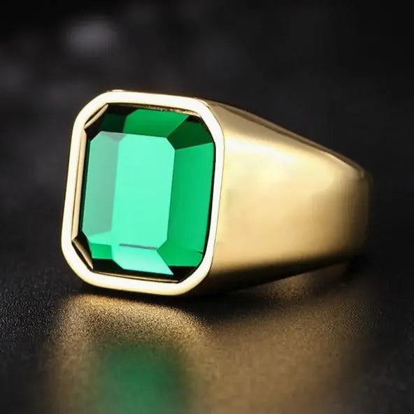 Simple Style Gemstone Stainless Steel Ring