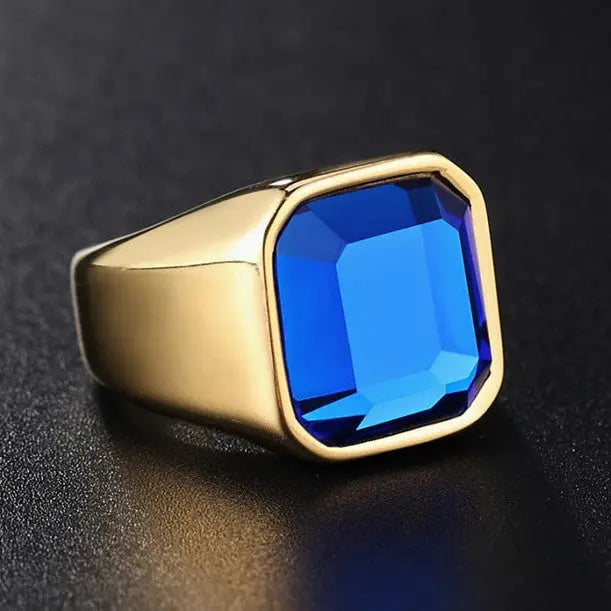 Simple Style Gemstone Stainless Steel Ring