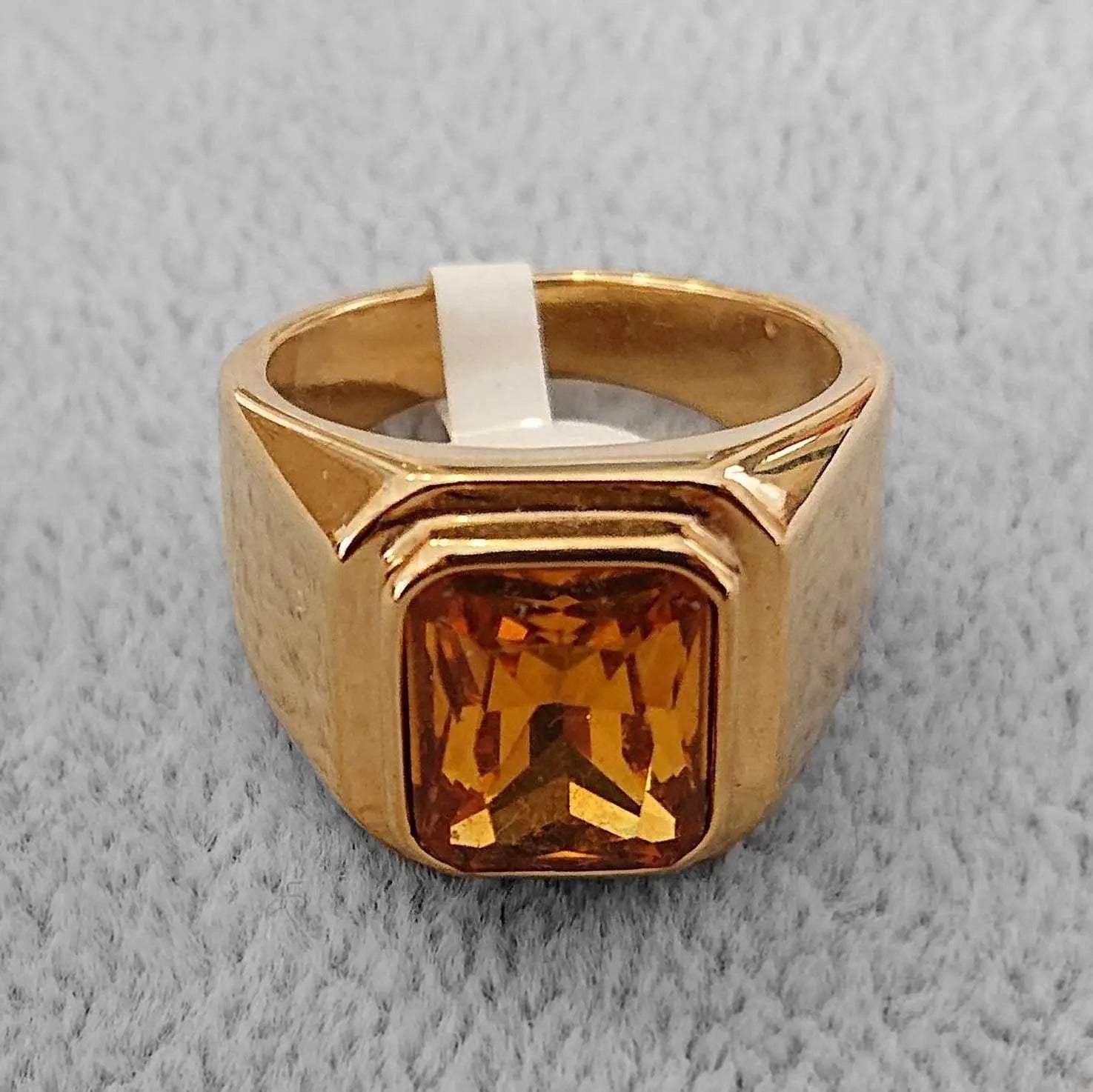 Simple Style Gemstone Stainless Steel Ring