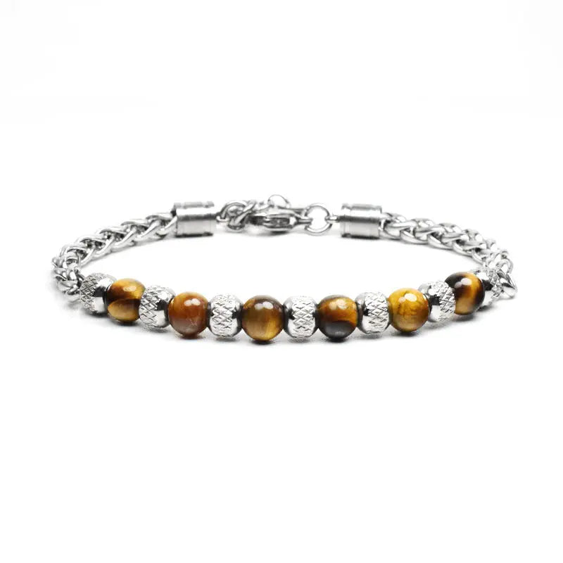 Single-row Bead Stainless Steel Bracelet