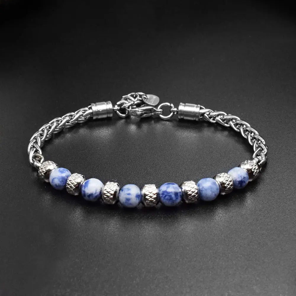 Single-row Bead Stainless Steel Bracelet