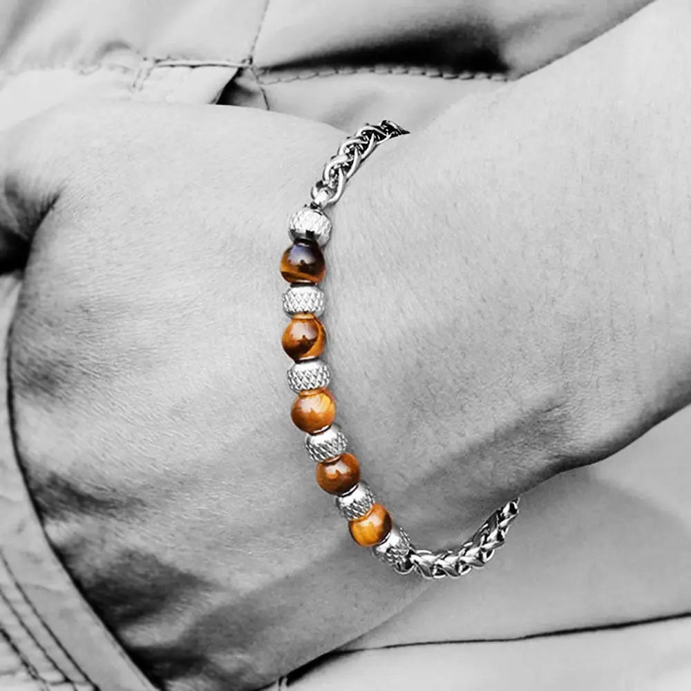 Single-row Bead Stainless Steel Bracelet