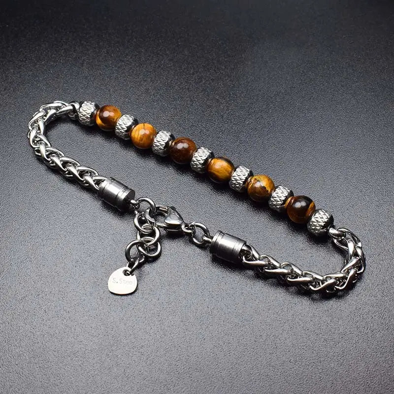 Single-row Bead Stainless Steel Bracelet