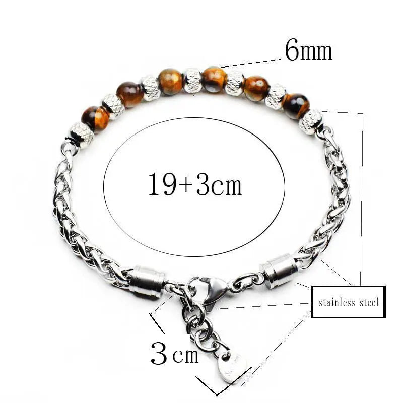 Single-row Bead Stainless Steel Bracelet