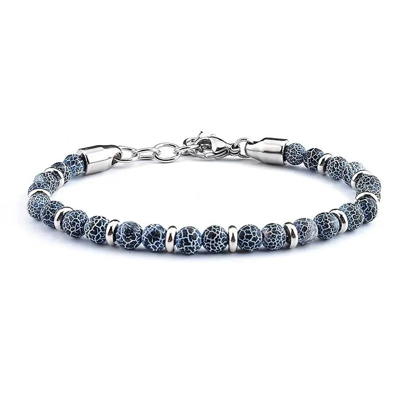 Single-row Natural Stone Bead Lobster Claw Clasp Bracelet
