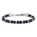 Single-row Natural Stone Bead Lobster Claw Clasp Bracelet
