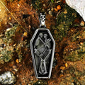 Skeletons Cuddling in a Coffin