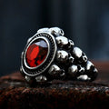 Skull Band Gemstone Inlaid Stainless Steel Ring