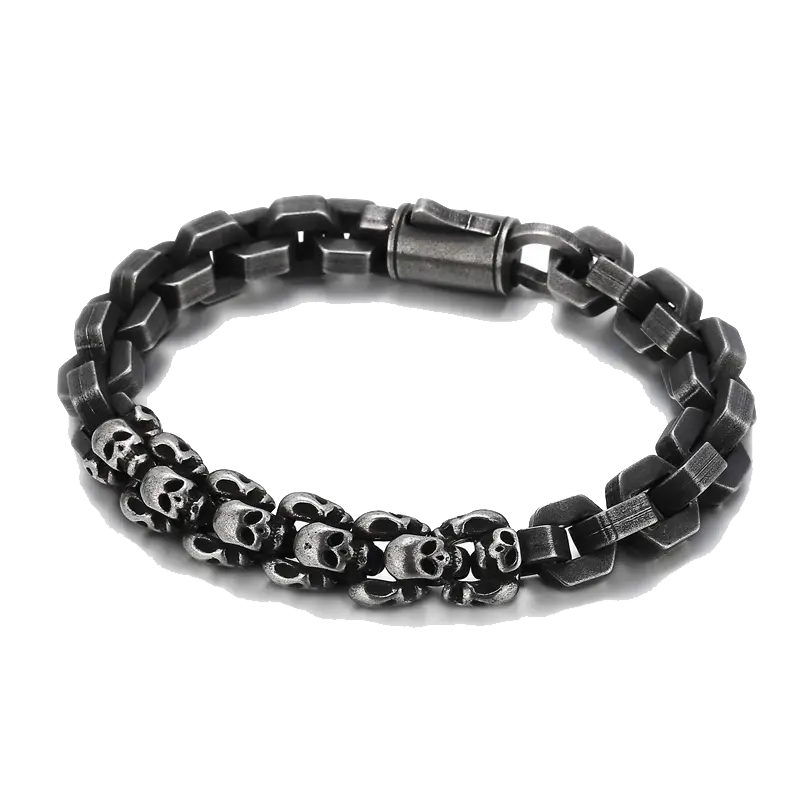Skull Chain Link Spliced Stainless Steel Bracelet