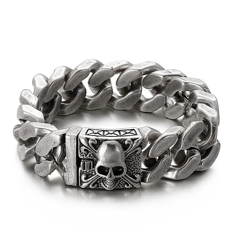 Skull Clasp Stainless Steel Bracelet