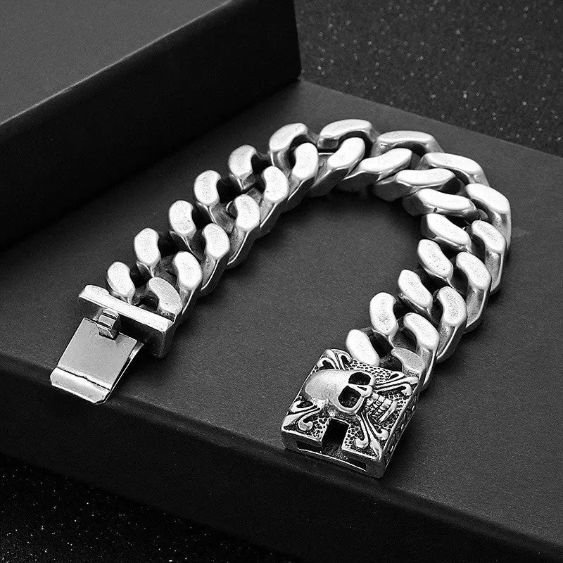 Skull Clasp Stainless Steel Bracelet