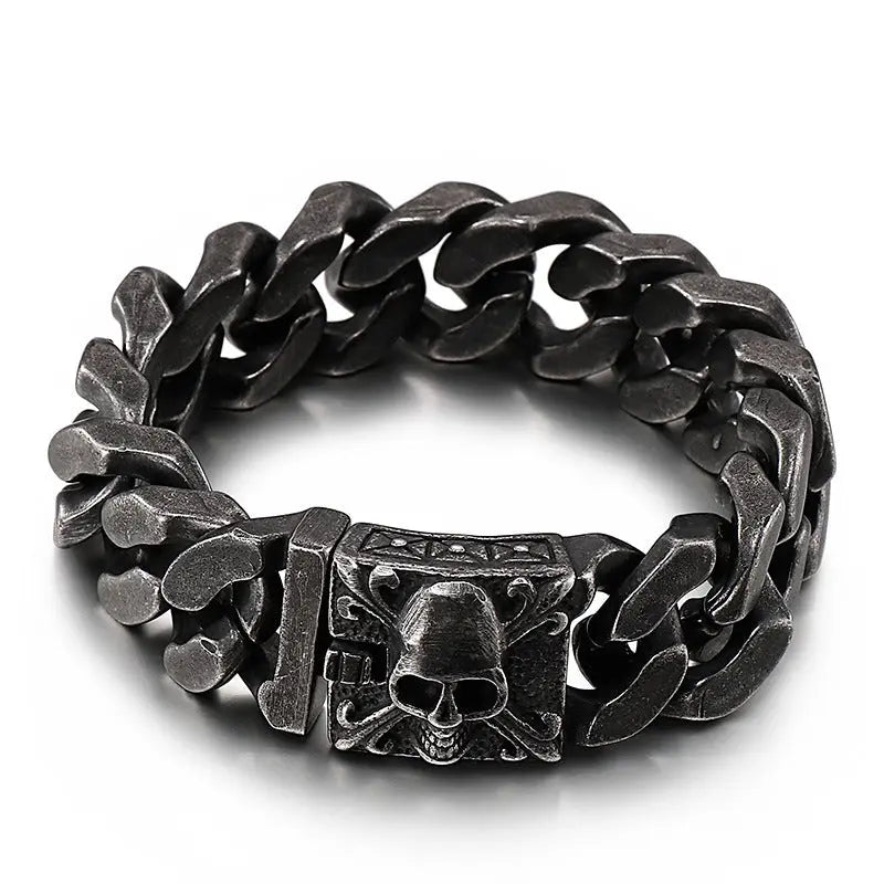 Skull Clasp Stainless Steel Bracelet