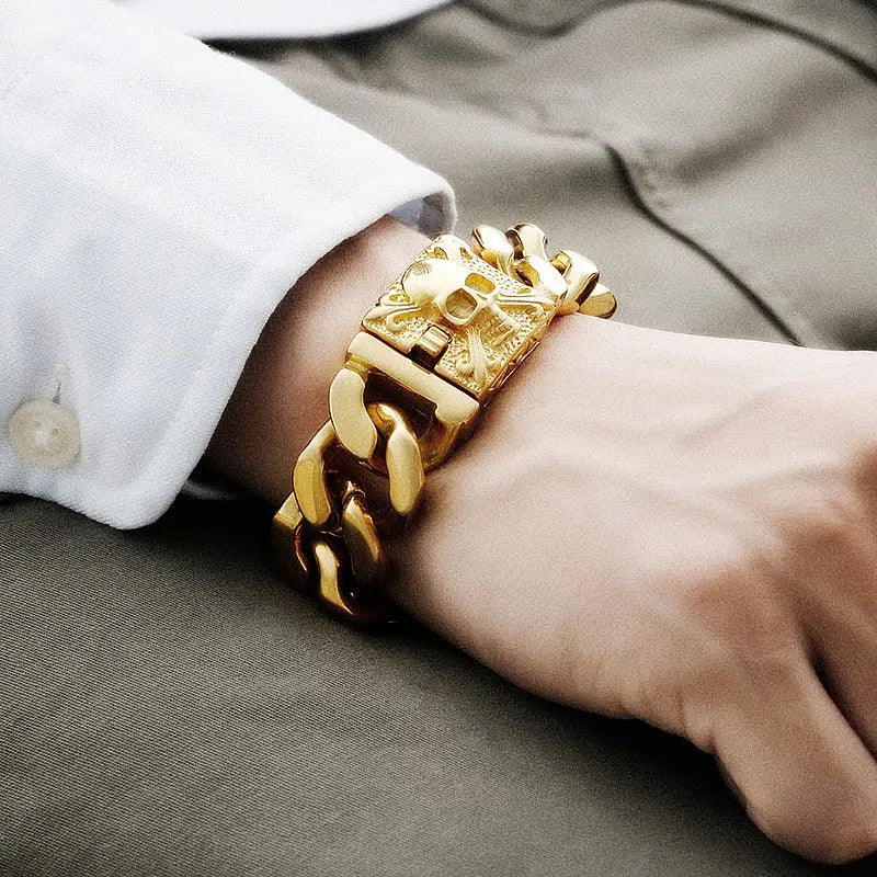 Skull Clasp Stainless Steel Bracelet