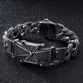 Skull Cross Curb Stainless Steel Bracelet
