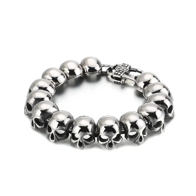 Skull Link Stainless Steel Bracelet
