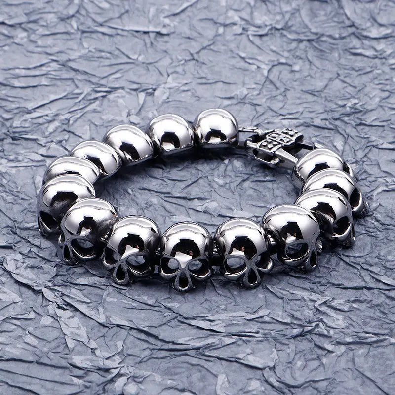 Skull Link Stainless Steel Bracelet