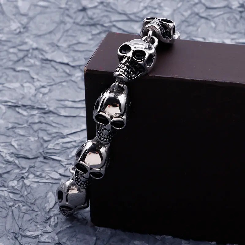 Skull Link Stainless Steel Bracelet