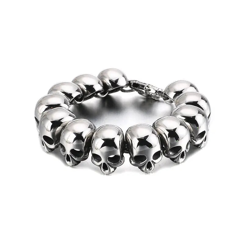 Skull Link Stainless Steel Bracelet