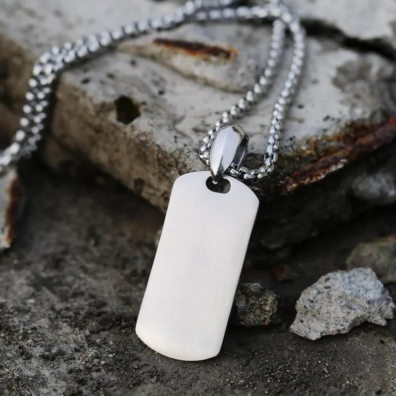 Skull Military License Stainless Steel Pendant