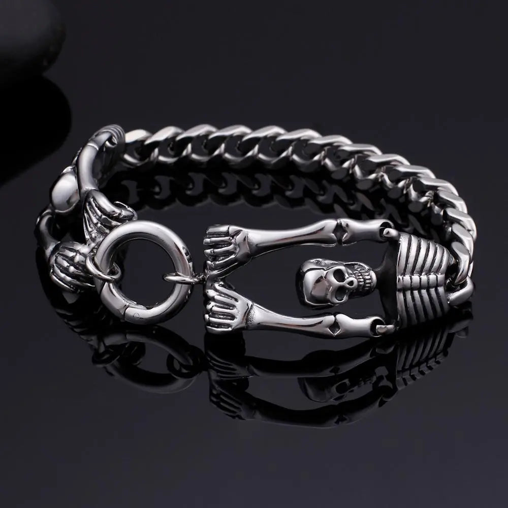 Skull Skeleton Stainless Steel Retro Bracelet