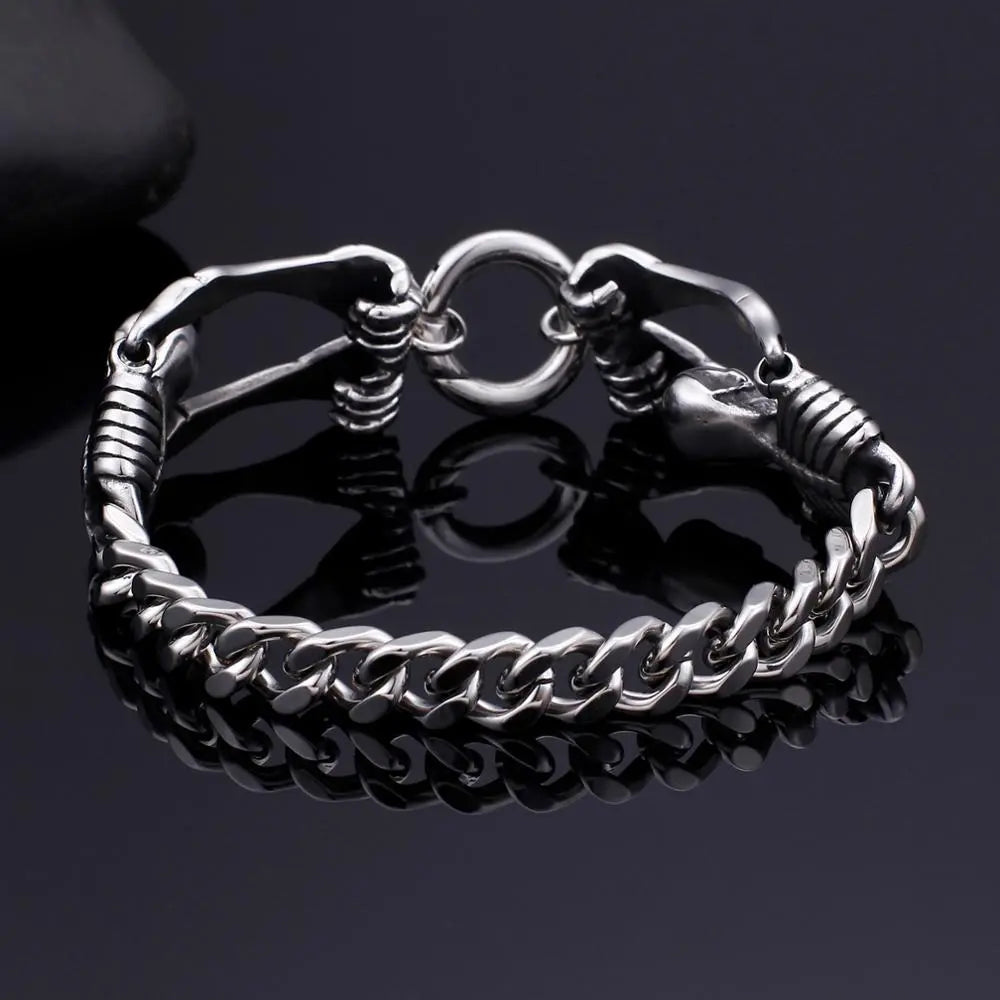 Skull Skeleton Stainless Steel Retro Bracelet