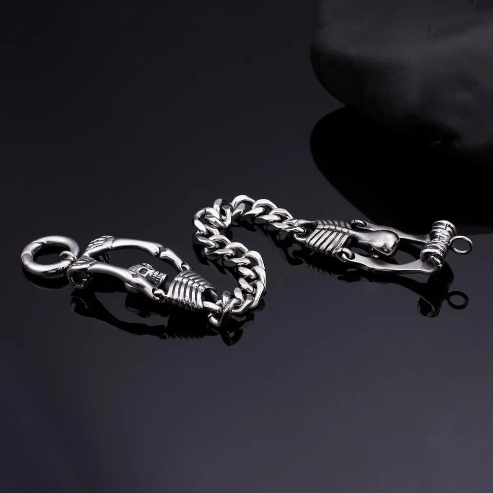 Skull Skeleton Stainless Steel Retro Bracelet