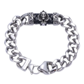 Skull Spade Cuban Link Stainless Steel Bracelet
