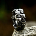 Skull With Gemstone Eyes Stainless Steel Ring