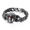 Skull and Gem-set Eye Stainless Steel Bracelet