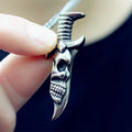 Solid Double-sided Skull Dagger Pendant