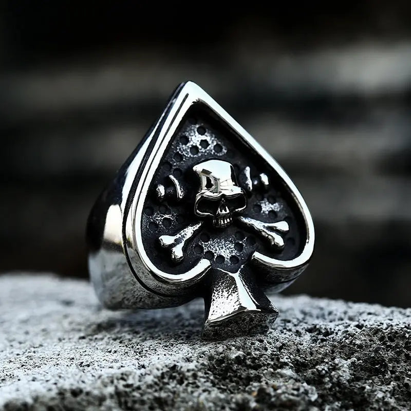 Spade Skull Stainless Steel Ring