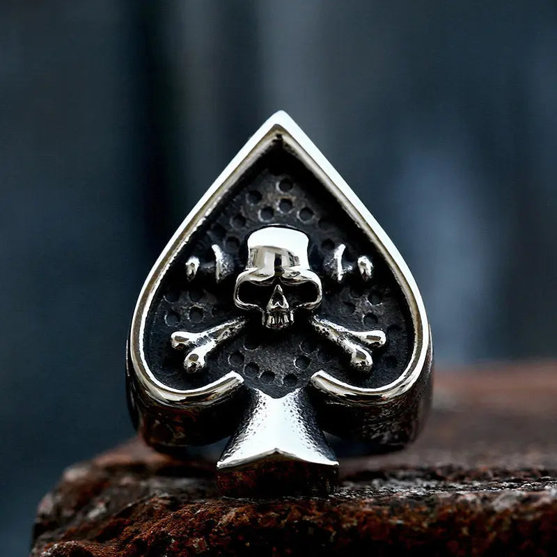 Spade Skull Stainless Steel Ring