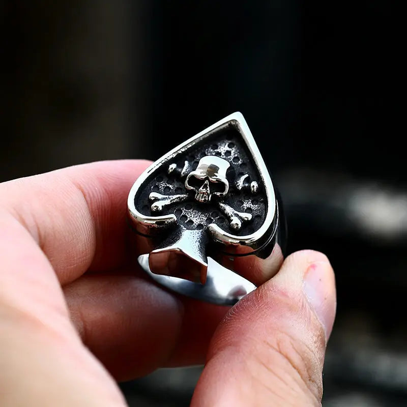 Spade Skull Stainless Steel Ring