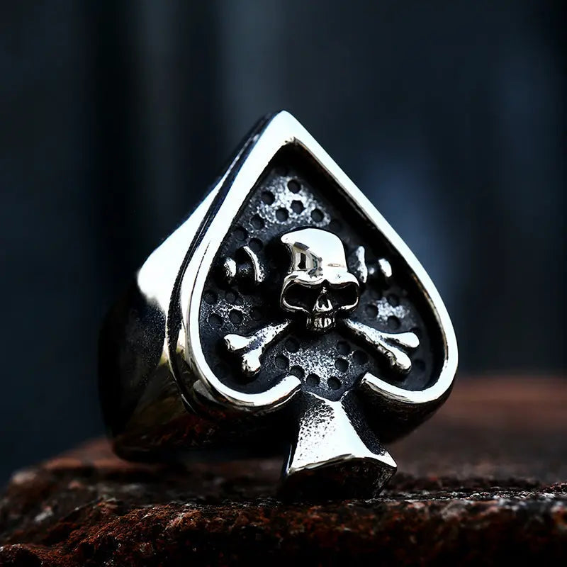 Spade Skull Stainless Steel Ring