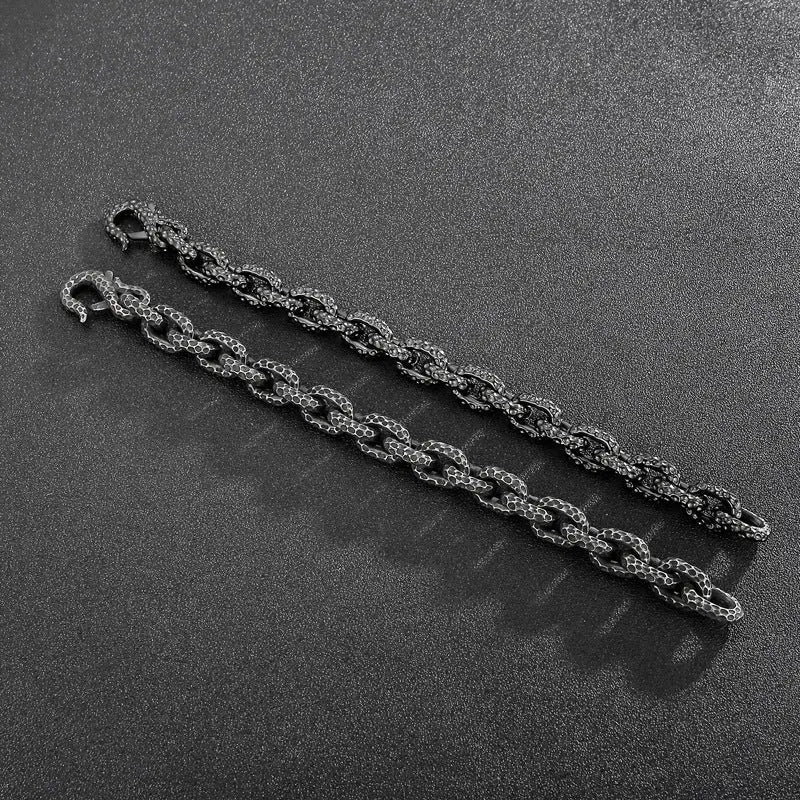 Spotted Cable Link S-Hook Stainless Steel Bracelet