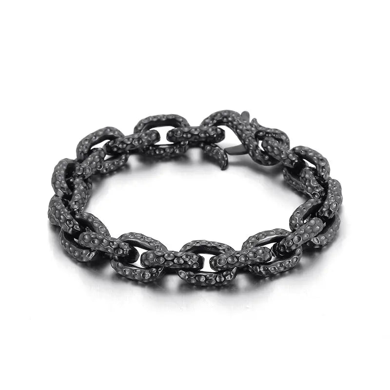 Spotted Cable Link S-Hook Stainless Steel Bracelet