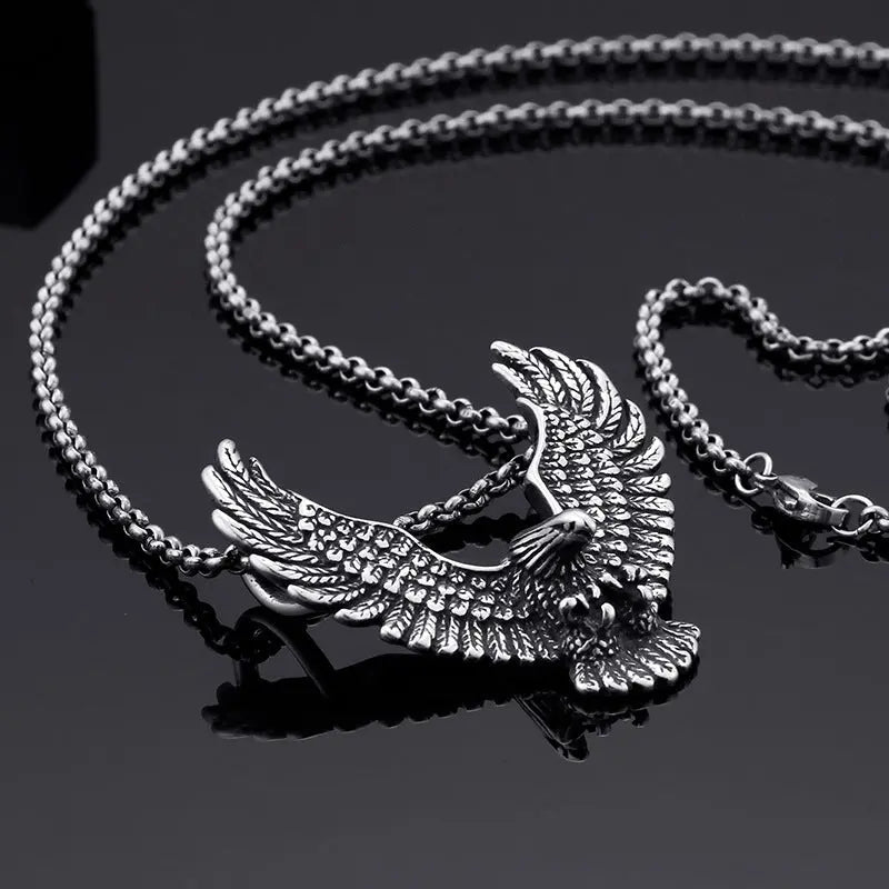 Spreading Wings Eagle Stainless Steel Pendant