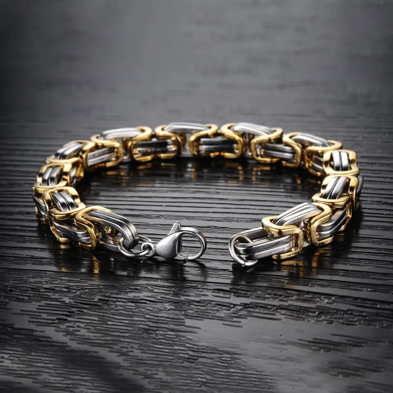 Square Buckle Link Stainless Steel Bracelet