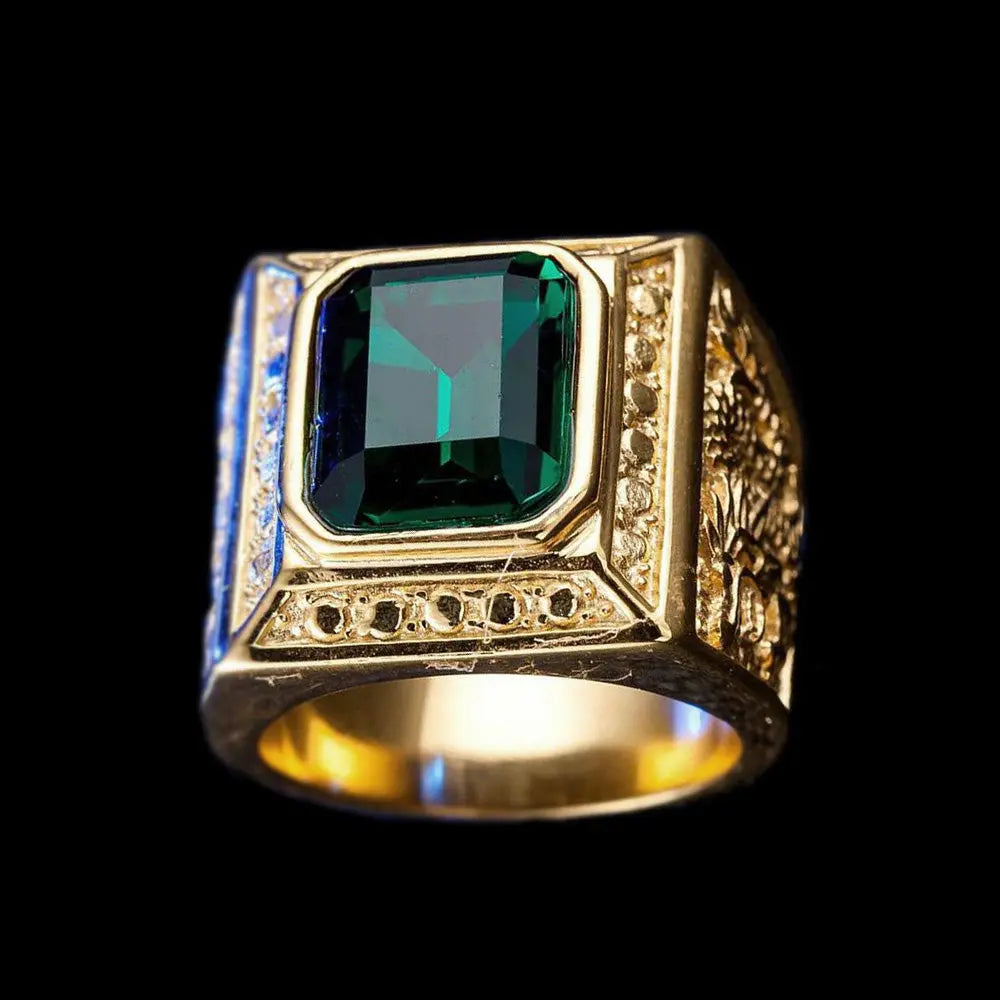 Square Gemstone Dragon Ring