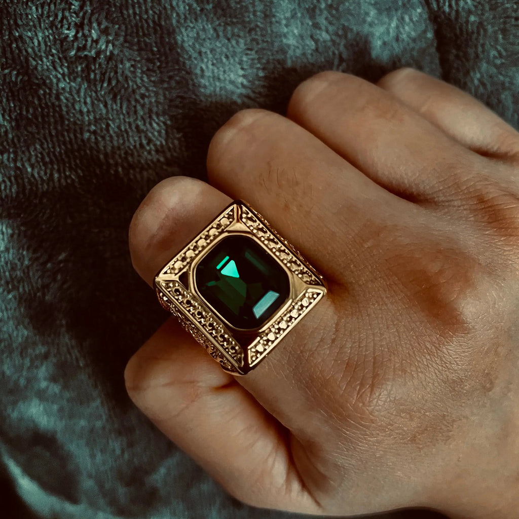 Square Gemstone Dragon Ring