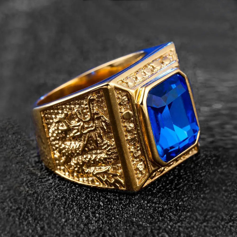Square Gemstone Dragon Ring