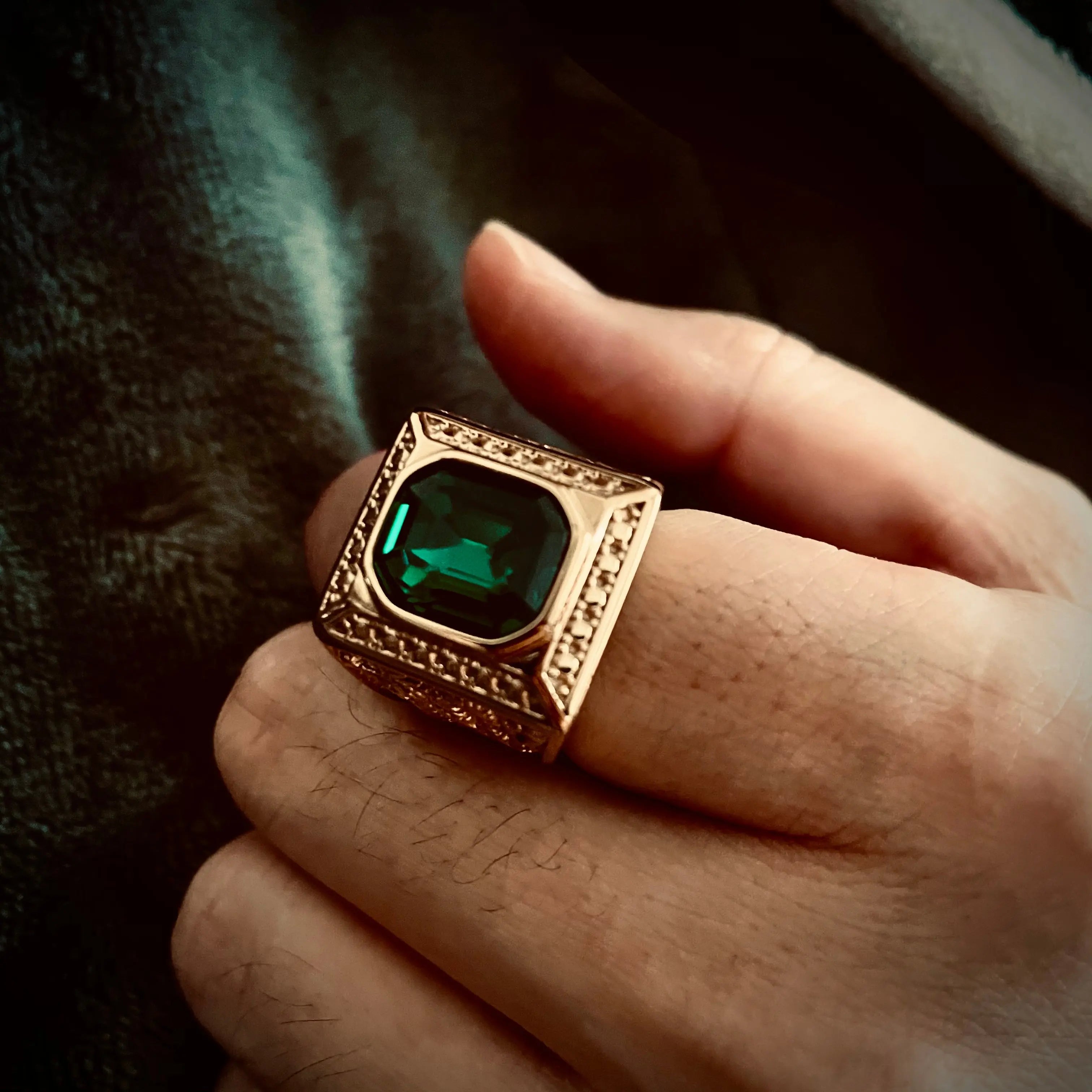 Square Gemstone Dragon Ring
