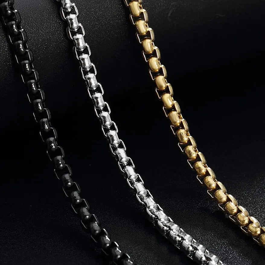 Square Pearl Stainless Steel Chain