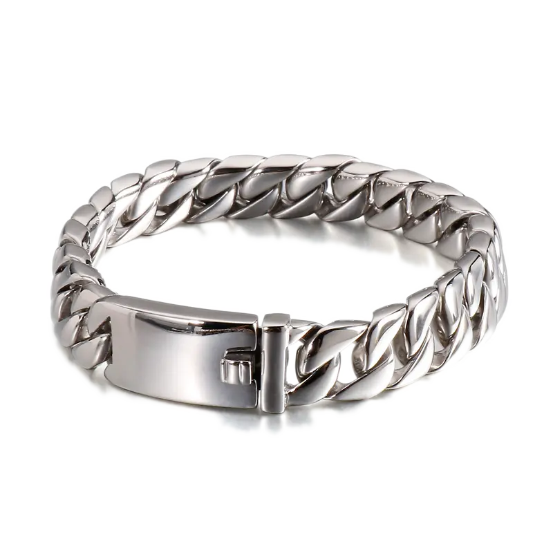 Stainless Steel Punk Rock Curb Link Bracelet