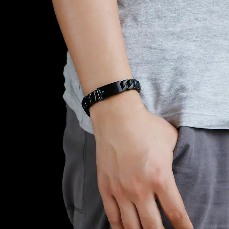 Stainless Steel Punk Rock Curb Link Bracelet