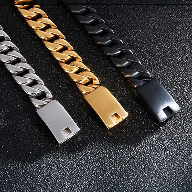 Stainless Steel Punk Rock Curb Link Bracelet