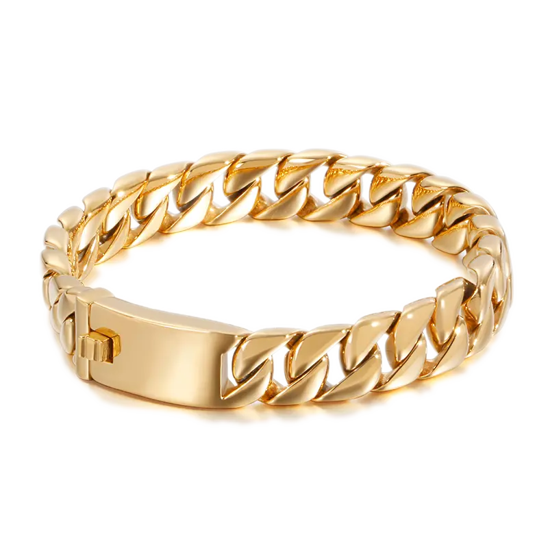 Stainless Steel Punk Rock Curb Link Bracelet